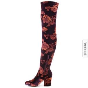 Thigh high floral boots
